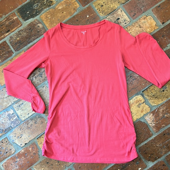Garnet Hill Prima cotton ruched side tee szM - Picture 5 of 7